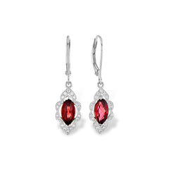 14KT Gold Garnet Earrings