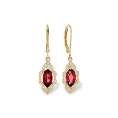 14KT Gold Garnet Earrings