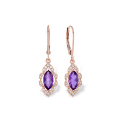 14KT Gold Amethyst Earrings