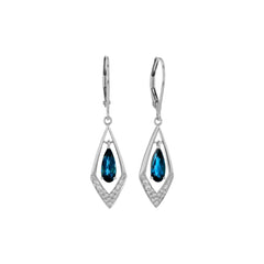 14KT Gold Blue Topaz Earrings