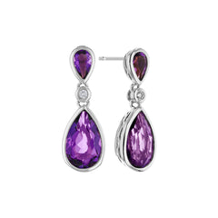 14KT Gold Amethyst Earrings