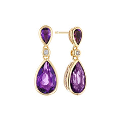 14KT Gold Amethyst Earrings
