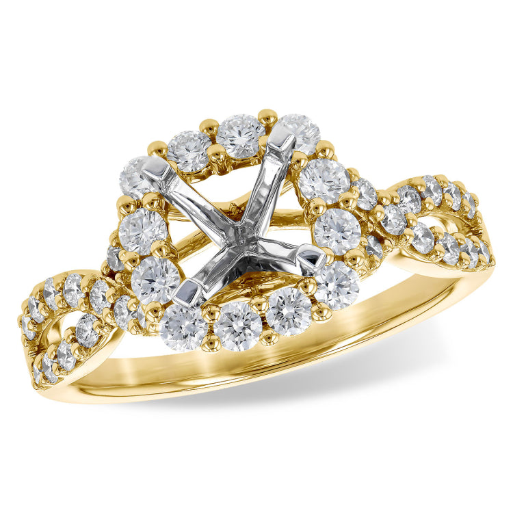 14KT Gold Diamond Semi-Mount Engagement Ring