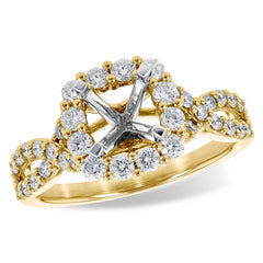 14KT Gold Diamond Semi-Mount Engagement Ring