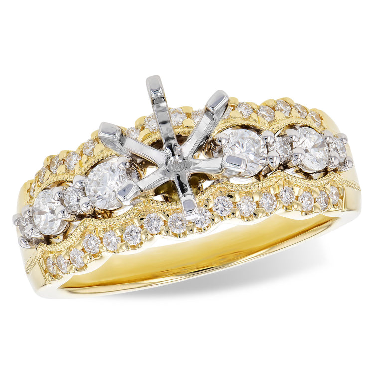 14KT Gold Diamond Semi-Mount Engagement Ring