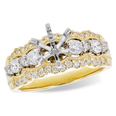 14KT Gold Diamond Semi-Mount Engagement Ring