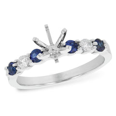 14KT Gold Sapphire Semi-Mount Engagement Ring