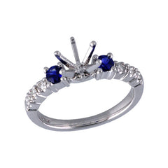 14KT Gold Sapphire Semi-Mount Engagement Ring