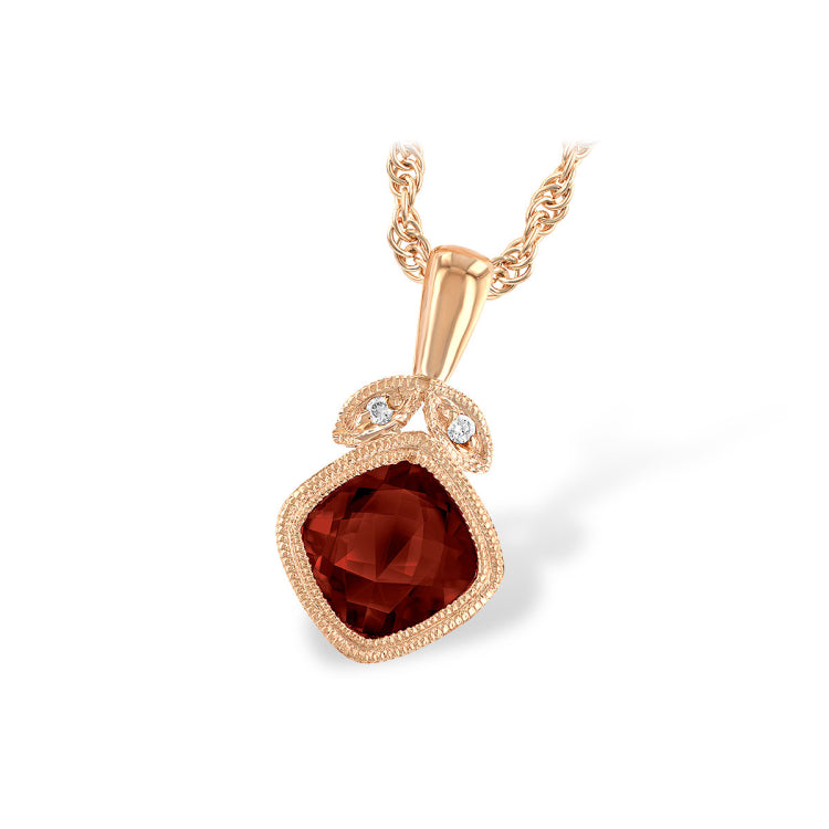 14KT Gold Garnet Necklace
