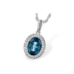 14KT Gold Blue Topaz Necklace
