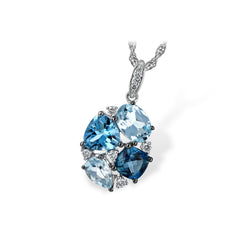 14KT Gold Blue Topaz Necklace