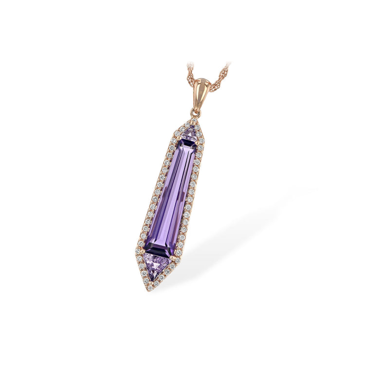 14KT Gold Amethyst Necklace
