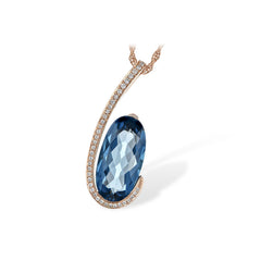 14KT Gold Blue Topaz Necklace