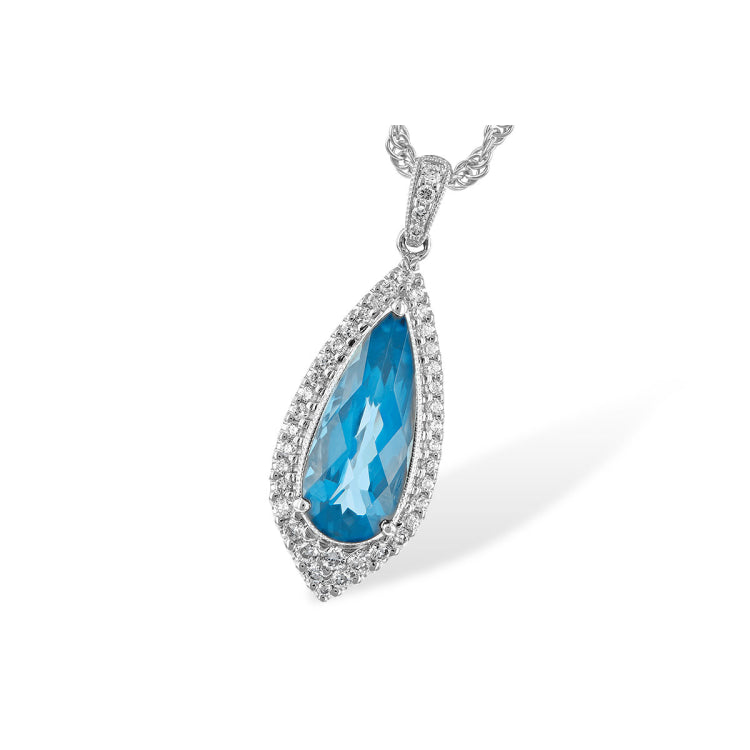 14KT Gold Blue Topaz Necklace