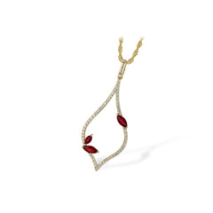 14KT Gold Ruby Necklace