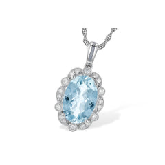 14KT Gold Aqua Necklace