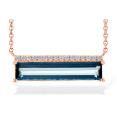 14KT Gold Blue Topaz Necklace