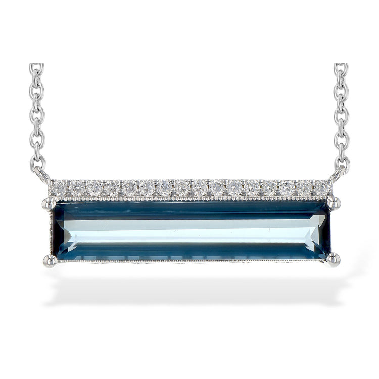 14KT Gold Blue Topaz Necklace