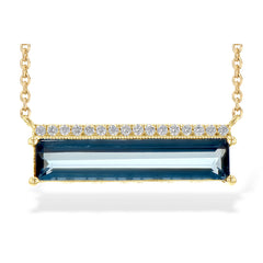 14KT Gold Blue Topaz Necklace