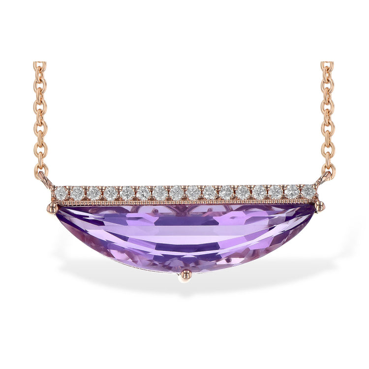 14KT Gold Amethyst Necklace