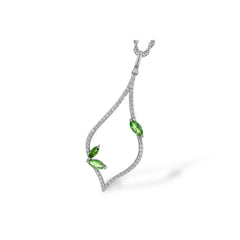 14KT Gold Green Garnet Necklace