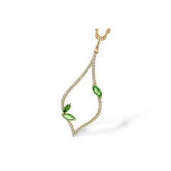 14KT Gold Green Garnet Necklace