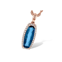14KT Gold Blue Topaz Necklace