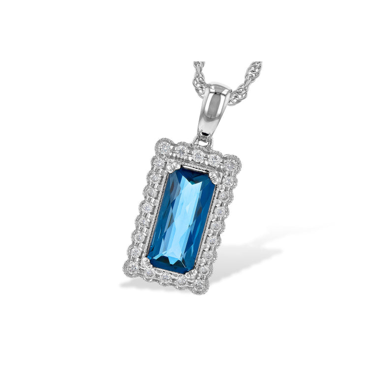 14KT Gold Blue Topaz Necklace