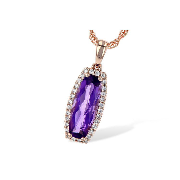 14KT Gold Amethyst Necklace