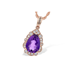 14KT Gold Amethyst Necklace