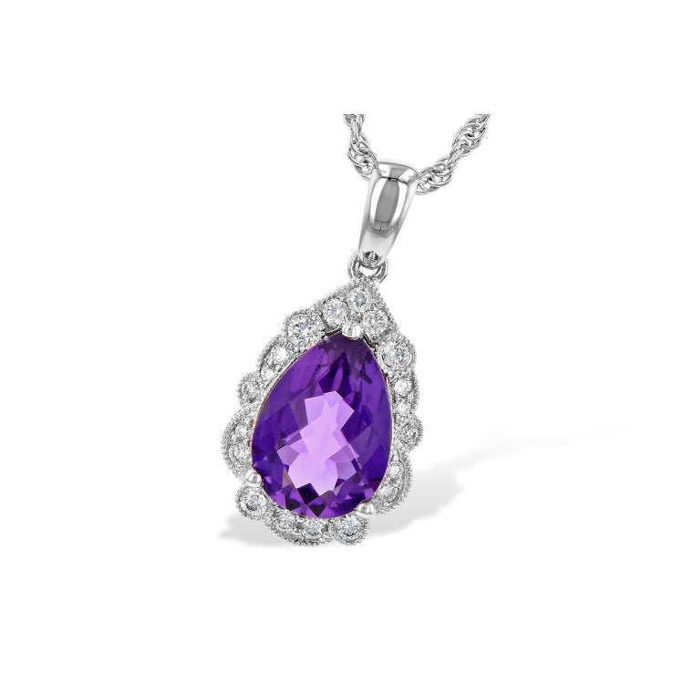 14KT Gold Amethyst Necklace