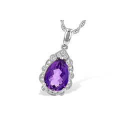 14KT Gold Amethyst Necklace
