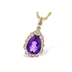14KT Gold Amethyst Necklace
