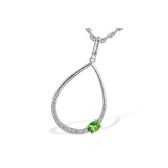 14KT Gold Green Garnet Necklace