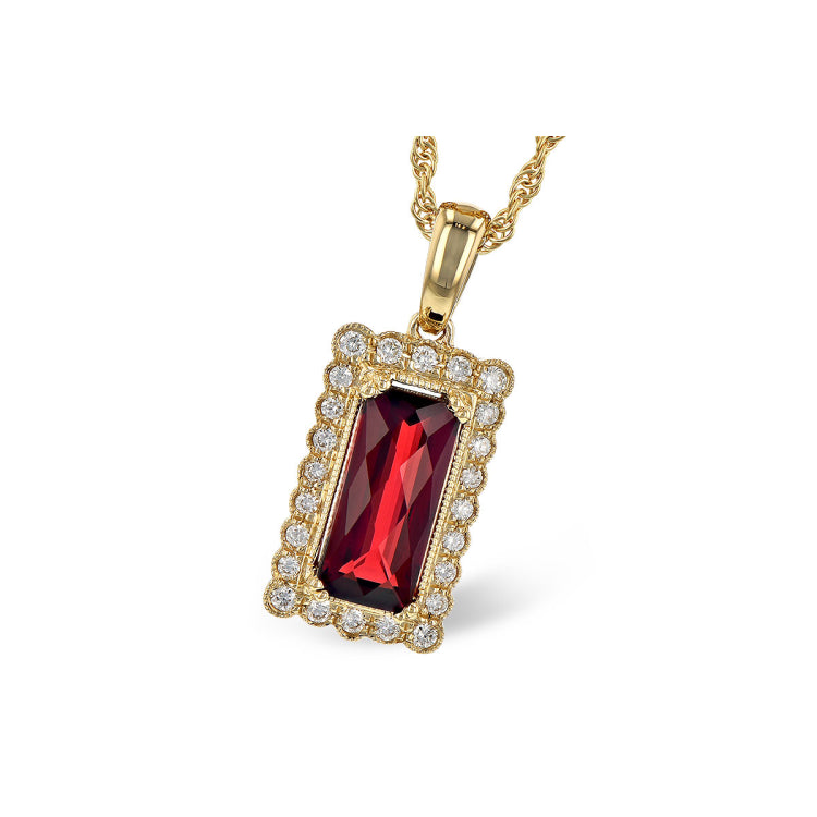 14KT Gold Garnet Necklace