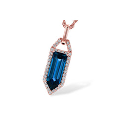 14KT Gold Blue Topaz Necklace