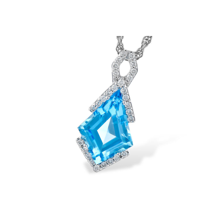 14KT Gold Blue Topaz Necklace