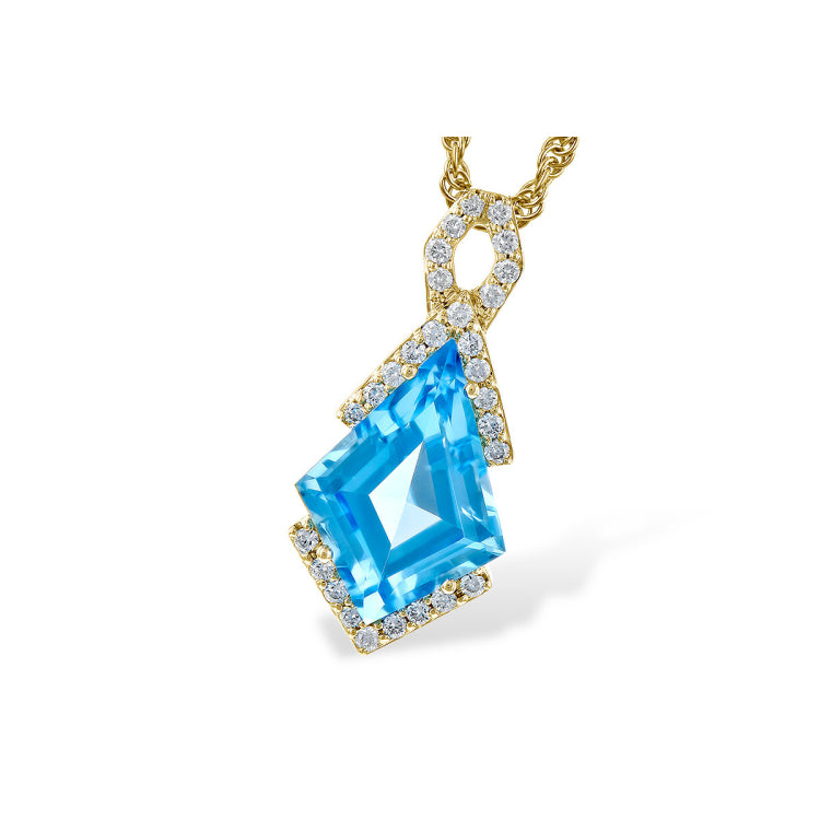 14KT Gold Blue Topaz Necklace
