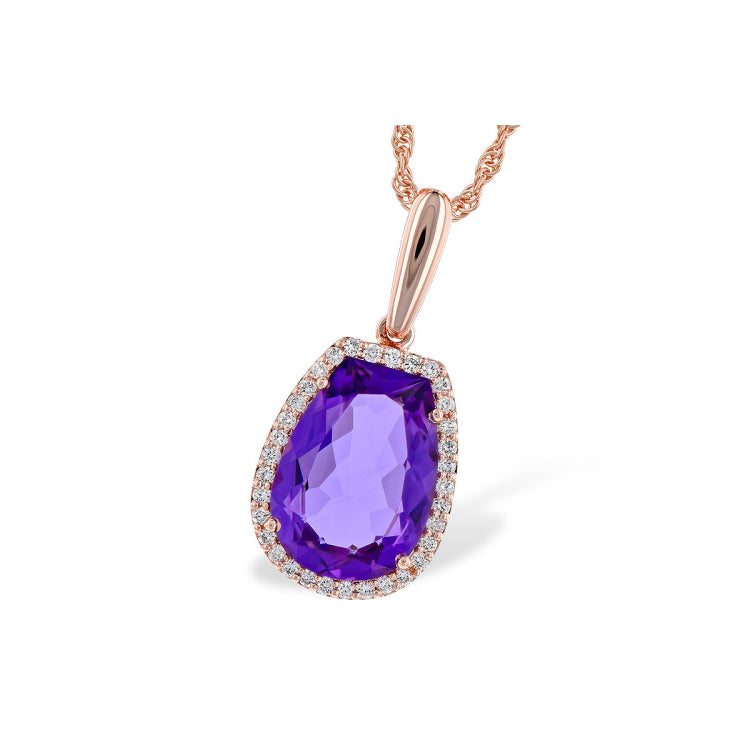 14KT Gold Amethyst Necklace