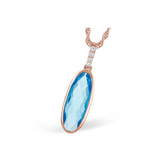 14KT Gold Blue Topaz Necklace