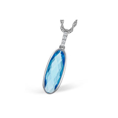 14KT Gold Blue Topaz Necklace