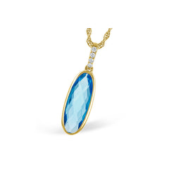 14KT Gold Blue Topaz Necklace