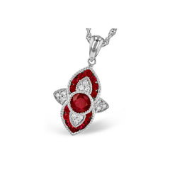 14KT Gold Ruby Necklace