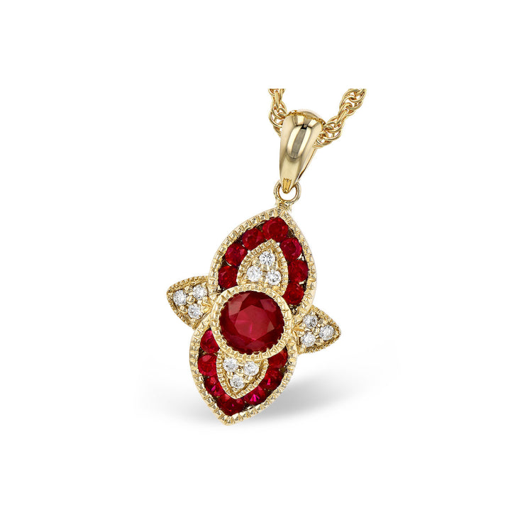14KT Gold Ruby Necklace