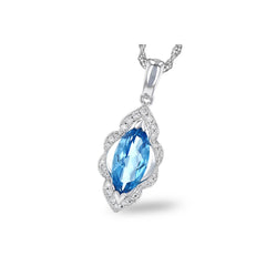 14KT Gold Blue Topaz Necklace