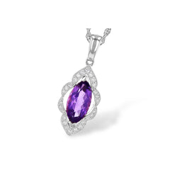 14KT Gold Amethyst Necklace