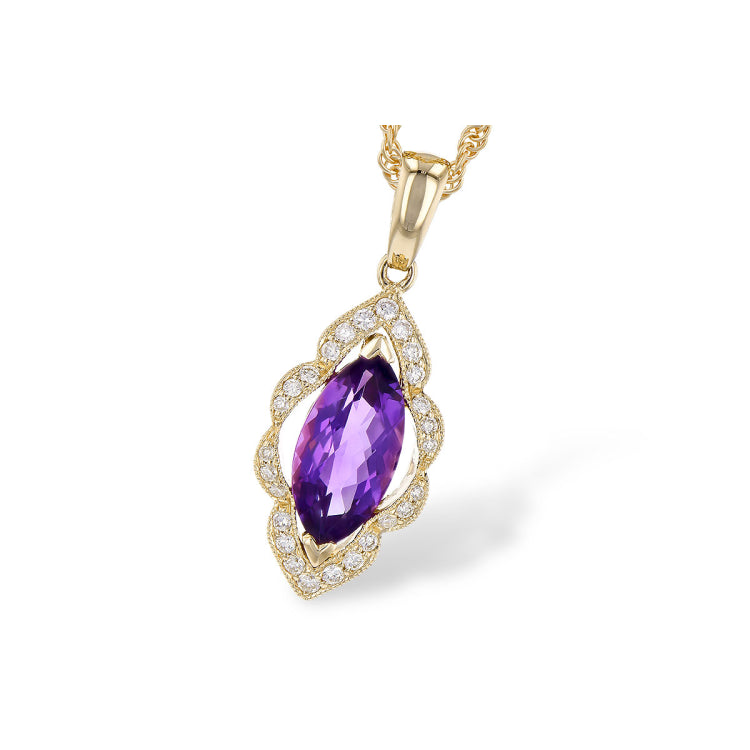 14KT Gold Amethyst Necklace