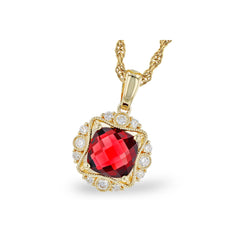 14KT Gold Garnet Necklace