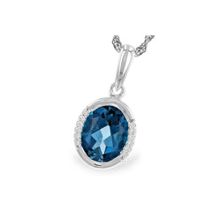 14KT Gold Blue Topaz Necklace