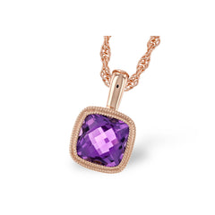 14KT Gold Amethyst Necklace